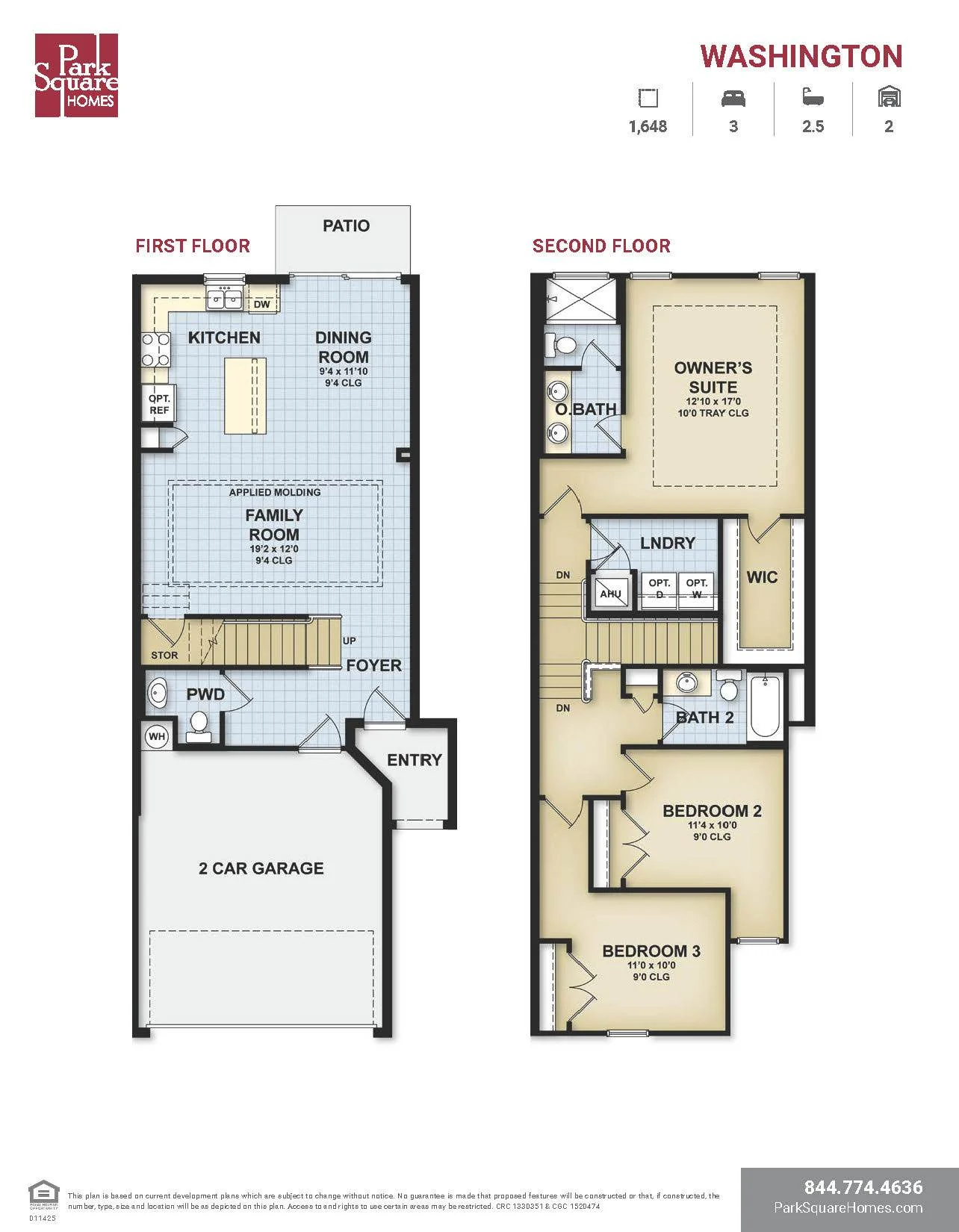 Floor plan of the Washington